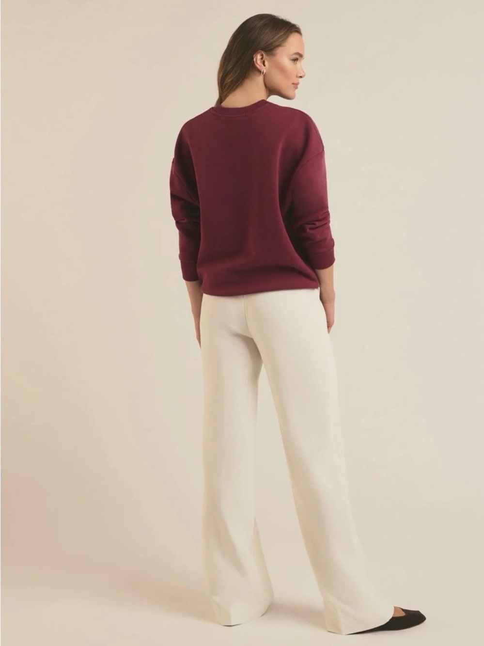 Favorite Daughter Burgundy Crewneck Sweatshirt with Cream Lettering - Picture 2 of 6